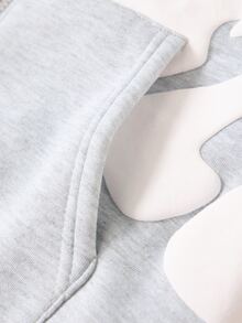 SHEIN 大童男孩字母印花拉鍊休閒運動衫 - 灰色 - 查看 3