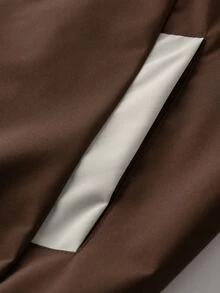 Gym Rark Men's Striped Stand Collar Sports Jacket, Lightweight Zip-Up Top, Slim Fit, Vintage Athletic Casual Outerwear For Spring And Autumn - Coffee Brown - View 6