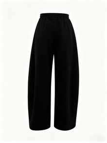 SuriyaCove Plus Size Women Solid Color Casual Versatile Daily Wear Sweatpants - Multicolor - View 5