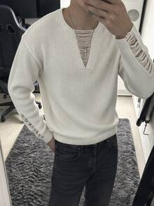 Manfinity Hypemode Men's Designer Streetwear Long Sleeve Sweater - Apricot - View 4