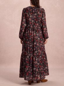 Freevana 大尺碼浪漫優雅碎花印花洋裝 - 彩色 - 查看 2