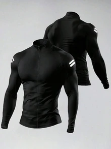 Gym Rark Men's Colorblock Casual Daily Travel Sports Jacket - Black - View 1