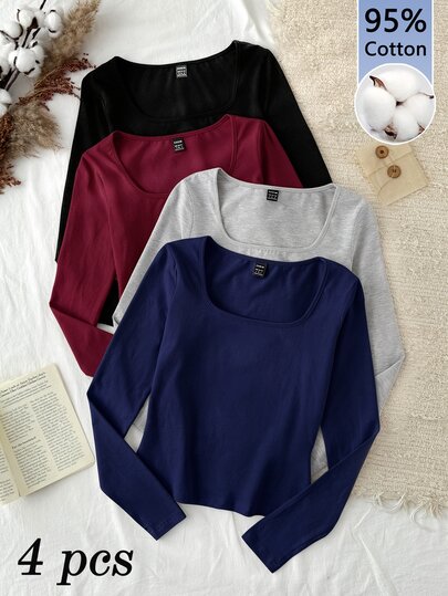 Tseoso 4PCS Women T-Shirts