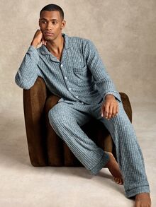 EverLounge Men's Single-Breasted Long Sleeve Top And Pants Casual Daily Homewear Set - Multicolor - View 4