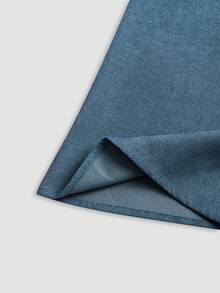 Linhara CURVE Kemeja Kancing Korduroi Ukuran Besar untuk Musim Semi dan Gugur, Kantor dan Perjalanan Sehari-hari - Dusty Blue - View 4