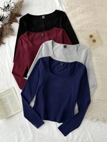 Tseoso 4PCS Women T-Shirts - Multicolor - View 9