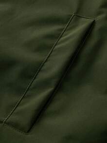 Gym Rark New Arrival Men's Drawstring Hooded Jacket, V-Shaped Colorblock Patchwork, Diagonal Zipper Pockets, Full Zip Front, Elastic Cuffs And Hem, Casual Sports Spring/Autumn Outerwear - Army Green - View 6