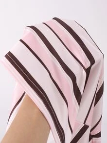 SHEIN 青少年女孩休閒酷女孩運動修身短版印花針織上衣 + 彈性直筒長褲套裝，校園運動，藍白配色秋季慢跑 - 粉色 - 查看 7