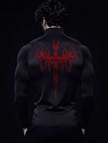 RISE LYT Men's Spider Pattern Print Long Sleeve Sports Jacket - Black - View 2
