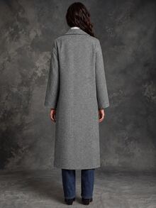 Holdful Holdful Women's Elegant Vintage Button Long Sleeve Coat - Dark Grey - View 2