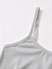 SHEIN Girlism 5件組 青少年女孩極簡風舒適親膚內搭背心，純白色 - 灰色 - 查看 5