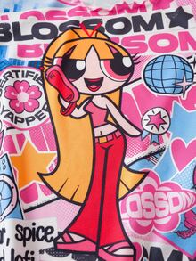 THE POWERPUFF GIRLS X SHEIN Tween Girl Letter Cartoon Print Casual Daily Short Sleeve T-Shirt - Pink - View 5