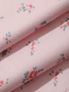 Dazy Plus 2-delat set med söt småblommig lös långärmad t-shirt och raka långa pyjamasbyxor - Rosa - Visa 8