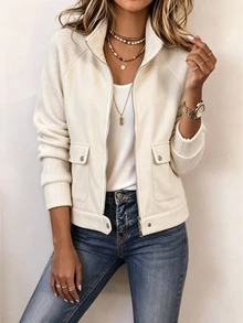 Holdful Holdful Flap Pocket Raglan Sleeve Overcoat - Beige - View 1
