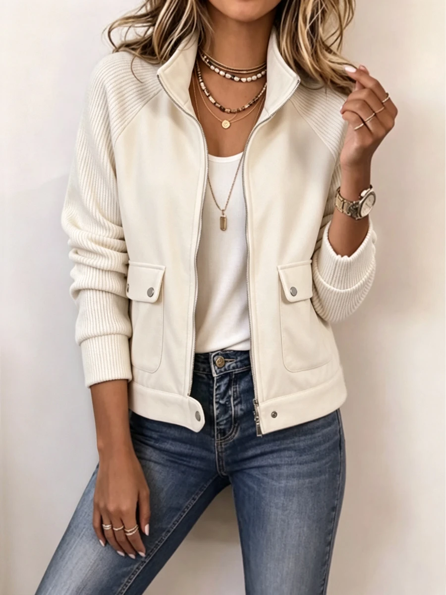 Holdful Holdful Flap Pocket Raglan Sleeve Overcoat - Beige - View 1