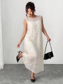 Elenzga 2PCS Setelan Ukuran Plus - Aprikot - View 7