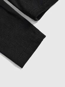 ROMWE Grunge Punk Áo nữ Gothic 2 trong 1 phối patchwork len dệt, in họa tiết mạng nhện đính đá rhinestone - Màu tím - Xem 4