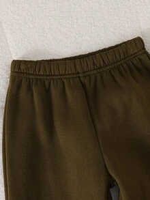 SHEIN 小男孩字母印花兒童連帽衛衣與慢跑褲套裝 - 彩色 - 查看 5