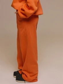 MUSERA Graphic Logo Side Loose Fit Elasticated Jogger Autumn Fall Christmas Cute Holiday Alpine Drift - Orange - View 3