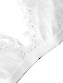 Ocili Women's Sweet Lace Sexy Bra - White - View 3