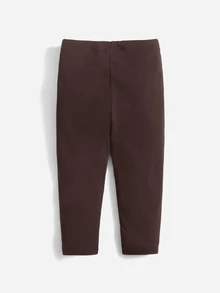 Baby Girl  Elastic Waist Solid Woven School Breathable Relaxed Easy-Care Soft Bold Chic Cool Fresh Cozy Free Flowy Girls Pants - Brown - View 2