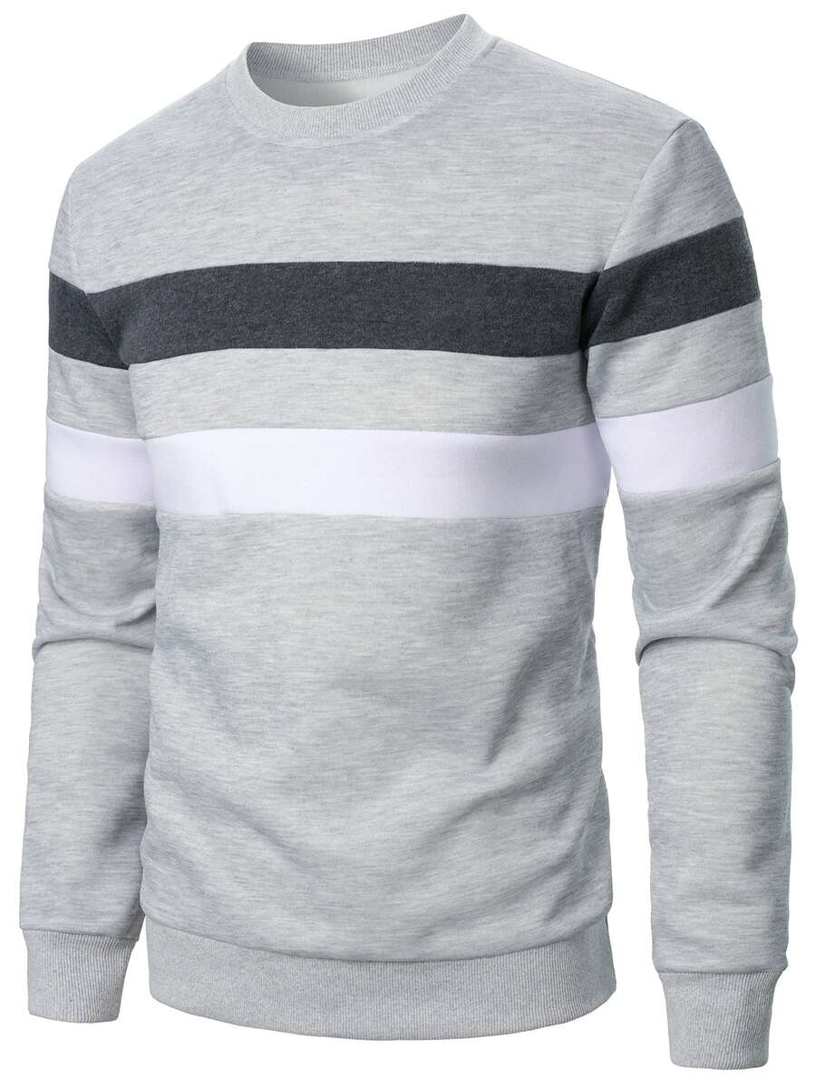 Manfinity Homme Men's Colorblock Casual Daily Wear Long Sleeve Sweatshirt - Multicolor - View 1