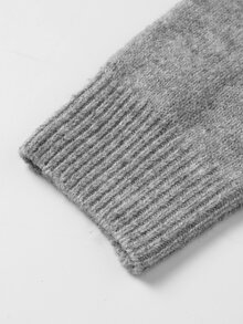 Easura Plus Size Women's Colorblock Casual Daily Long Sleeve Sweater - Grey - View 7