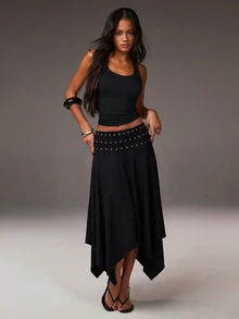 Athîral Women's Casual Versatile Daily Skirt - Black - View 1
