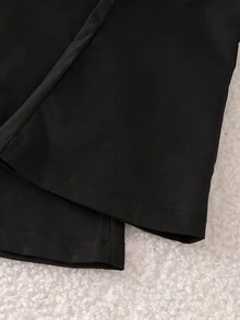 SHEIN 女童 2 件套，秋冬針織麻花開襟衫 + 喇叭長褲套裝，白色蕾絲彼得潘領長袖毛衣外套，柔軟復古風童裝，適合日常穿著與派對造型 - 酒紅色 - 查看 9