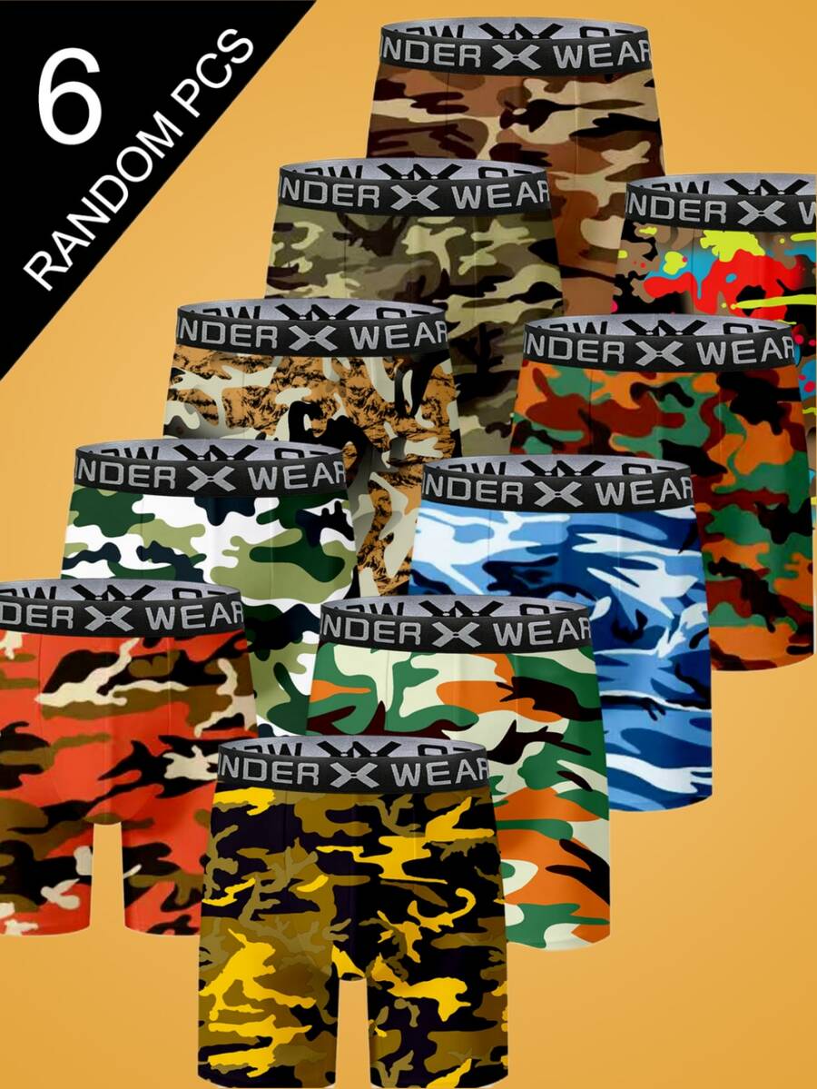 Notgurli 1/3/6pcs Men's Boxer Briefs Random Print - Multicolor - View 1