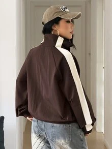 StreetHx 2026 Women's Autumn/Winter New Loose Long Sleeve Chinese Style Frog Button Women's Regular Jacket,Chinese Style Modified, - Brown - View 3