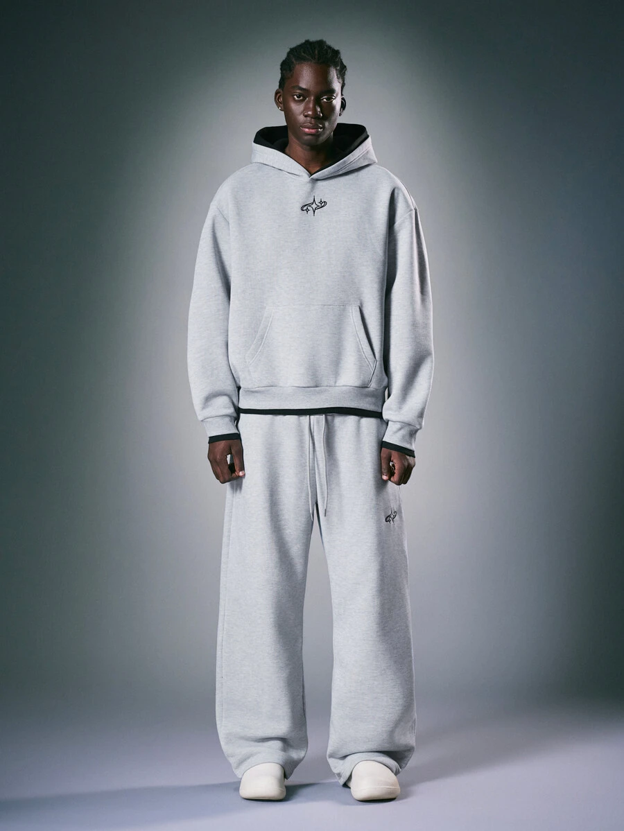 STYNVO Men Hoodie Co-Ords - Grey - View 1