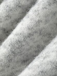 Dazy Plus Solid Color Minimalist Casual Loose Fit Pullover Sweater, New Autumn/Winter Style - Light Grey - View 9