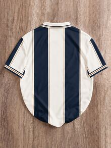 Daypath Men's Letter Stripe Short Sleeve Casual Polo Shirt - Multicolor - View 2