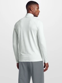 TekDrob Kaos lengan panjang model kerah tinggi dengan perlindungan UV dan kompresi elastis 4 arah, memberikan sensasi sejuk. - Putih - View 6