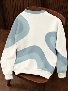 Daypath Men's Regular Fit Crew Neck Pullover Sweatshirt With Thermal Lining, Dopamine Sweatshirt - Blue - View 2
