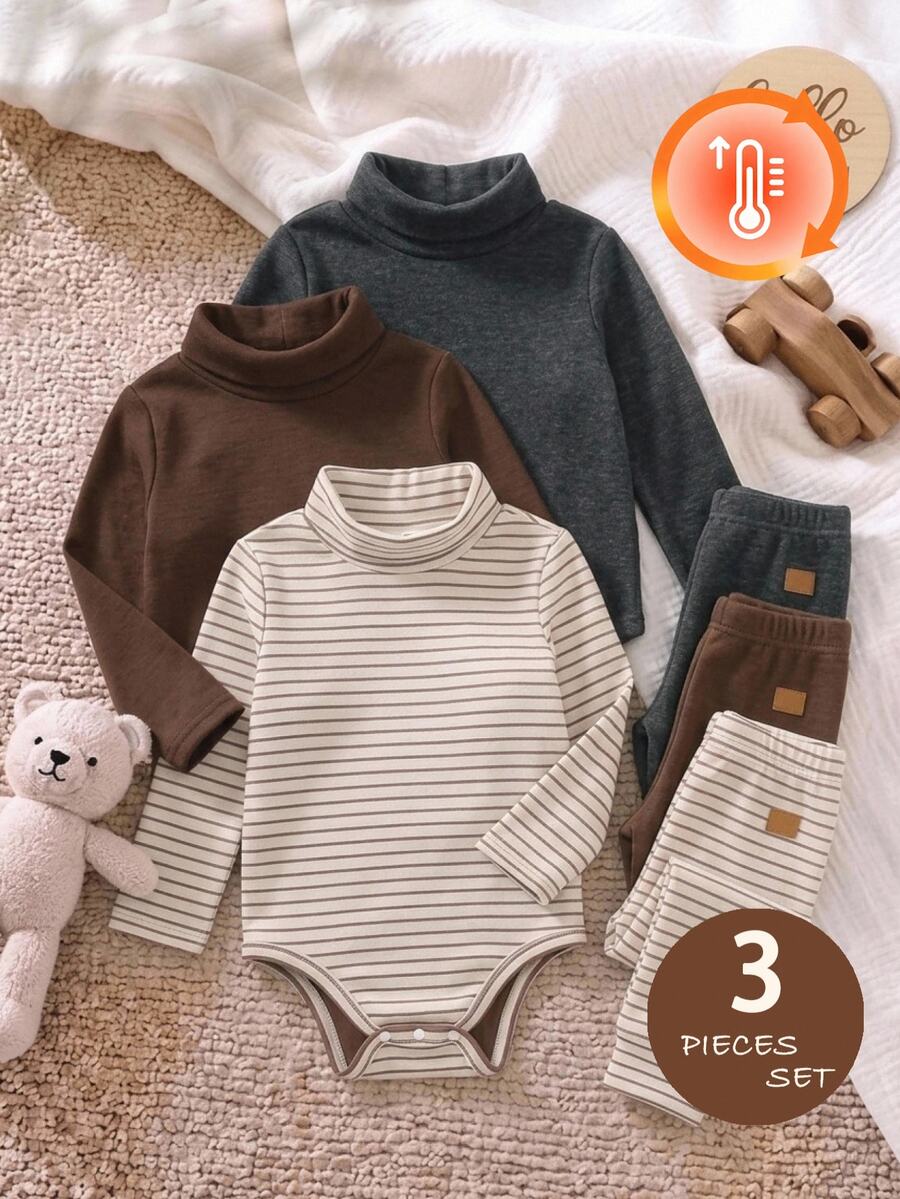SHEIN 3件組男嬰連身衣 - 彩色 - 查看 1