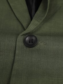 Manfinity AFTRDRK Men's One Button Casual Slim Fit Blazer, Shawl Lapel Lightweight Jacket Dinner Prom Party Tuxedo - Army Green - View 4