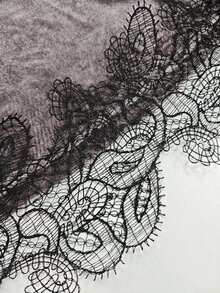 Velvienne Plus Size Velvet Solid Color Lace Trim A-Line Skirt For Women, Autumn/Winter - Dusty Purple - View 4