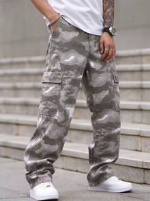 RivetRise Men's Camouflage Casual Straight Leg Denim Jeans With Pockets For Daily Wear - Multicolor - View 5