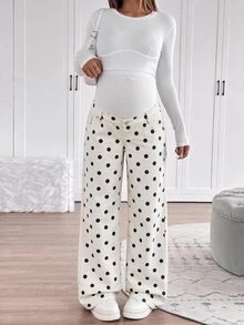 SHEIN 孕婦針織豹紋牛仔寬鬆直筒褲 女款牛仔女孩風豹紋套裝 - 彩色 - 查看 5