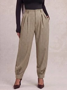 Radiana Plus Size Plaid Pants, All-Match Versatile, Daily Casual, Streetwear, Shopping, Gathering, Vacation, Dating, Birthday - Multicolor - View 6
