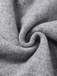 Easura Plus Size Women's Colorblock Casual Daily Long Sleeve Sweater - Grey - View 2