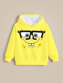 SpongeBob SquarePants | SHEIN Young Boy Cartoon Print Long Sleeve Casual Sweatshirt - White - View 6
