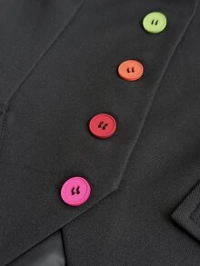 StreetHx Women's Single-Breasted Long Sleeve Jacket And Pants Casual Commute Suit Set - Black - View 11