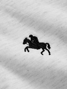 Girlism 青少年女孩灰色針織刺繡圖案半拉鍊運動衫與運動長褲休閒兩件套 - 淺灰色 - 查看 4