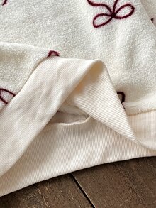 Young Girl Young Girl Young Girl Knit Solid Color Round Neck Loose Casual Autumn Winter Sweatshirt Set - White - View 11