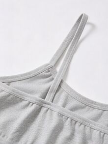 SHEIN Girlism 5件組 青少年女孩極簡風舒適親膚內搭背心，純白色 - 灰色 - 查看 4