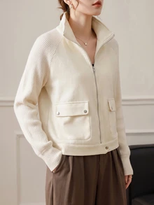 Holdful Holdful Flap Pocket Raglan Sleeve Overcoat - Beige - View 6