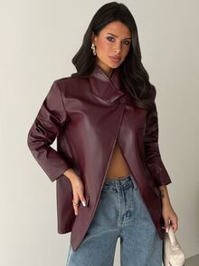 Firerie Áo khoác nữ, mùa thu, mùa đông - Màu đỏ tím - Xem 8